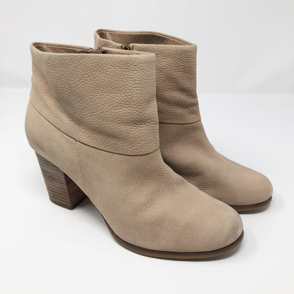 Cole Haan Leather Cream Ankle Boots Size 8.5